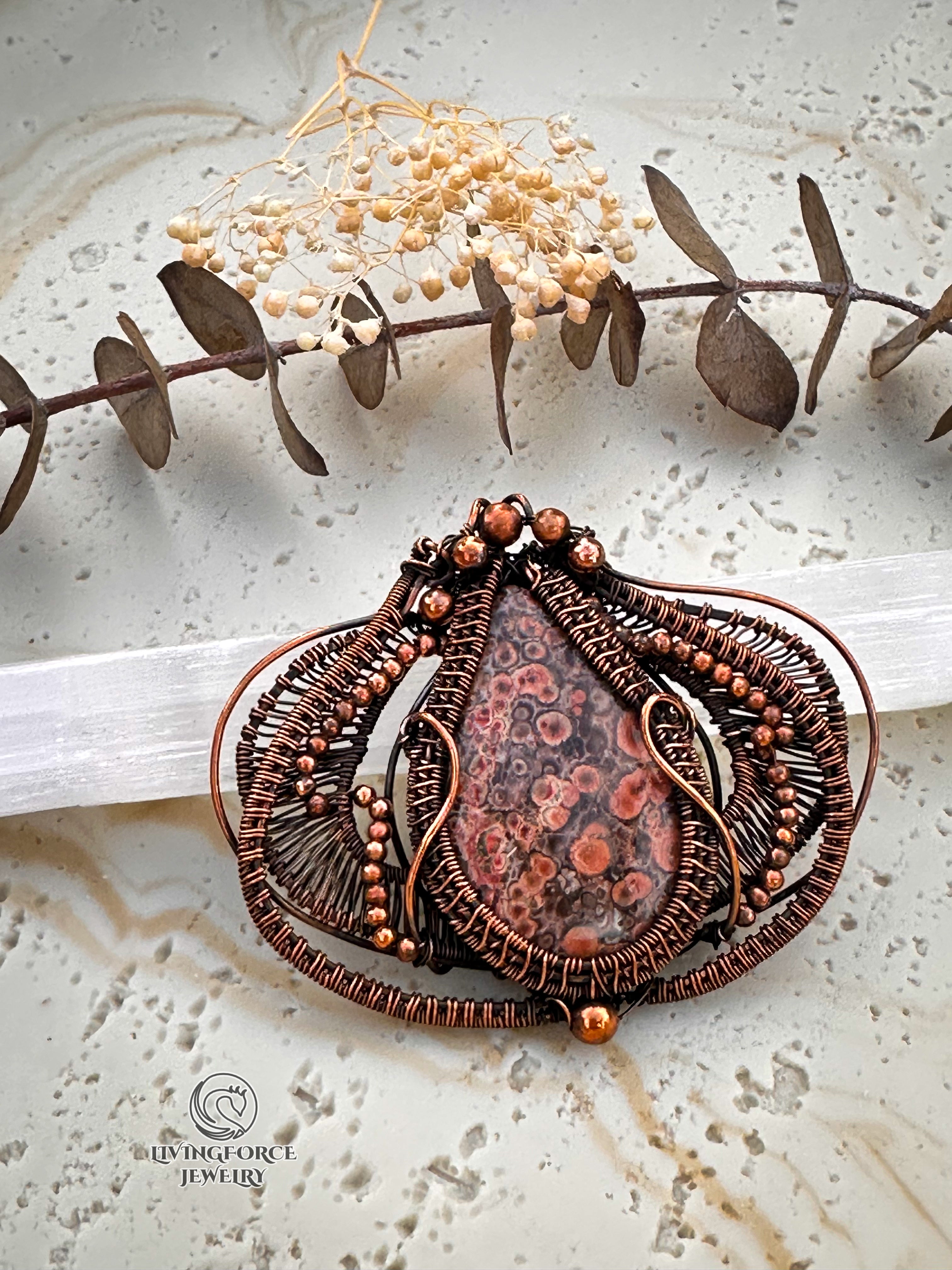 Tulip Talisman, Poppy Jasper Pendant