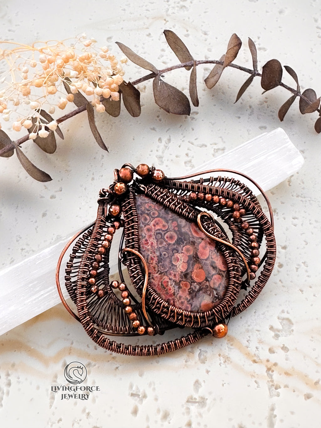 Tulip Talisman, Poppy Jasper Pendant