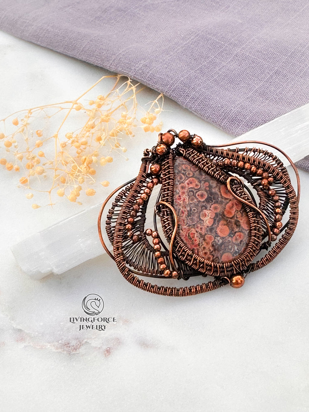 Tulip Talisman, Poppy Jasper Pendant