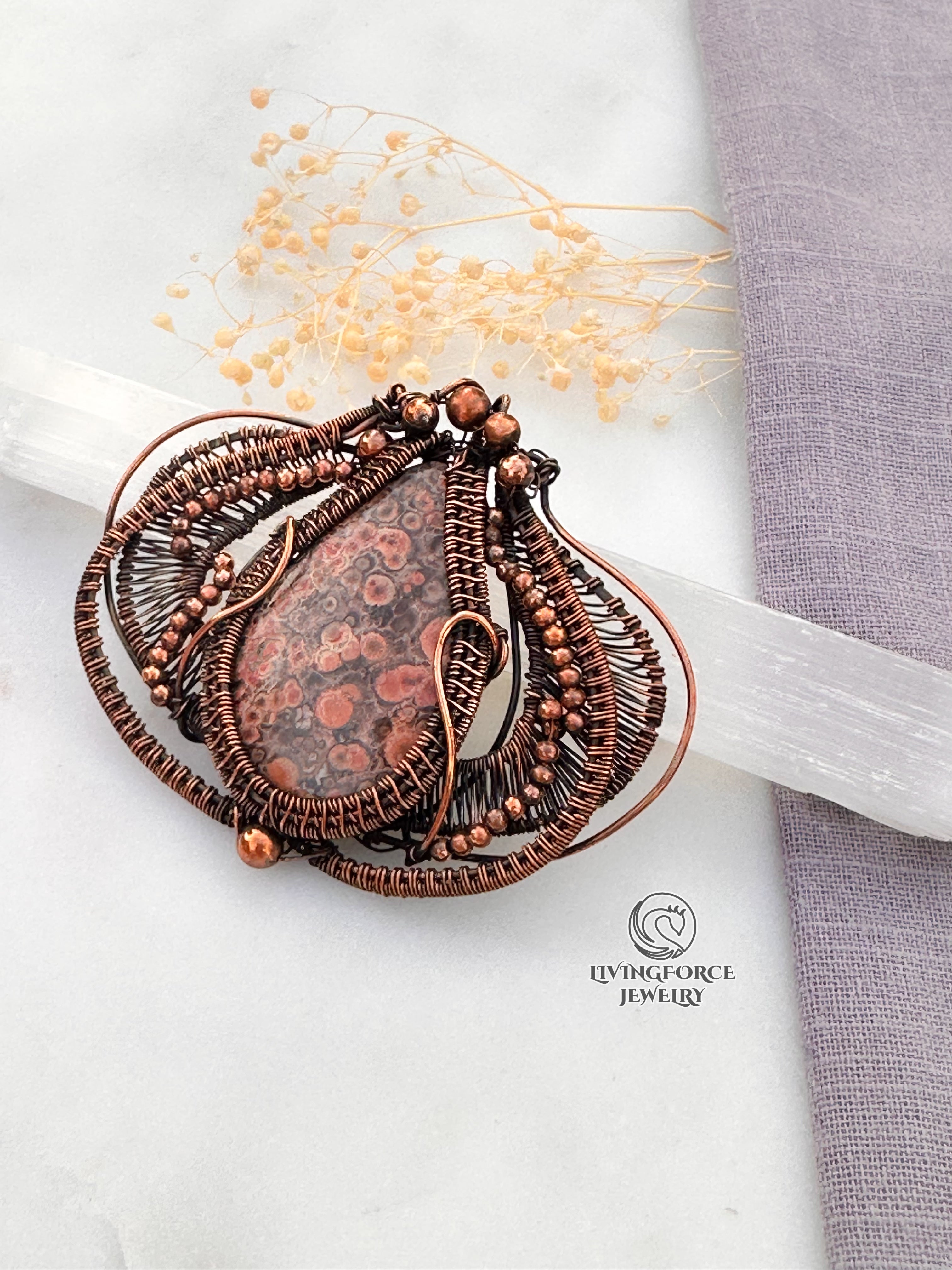 Tulip Talisman, Poppy Jasper Pendant