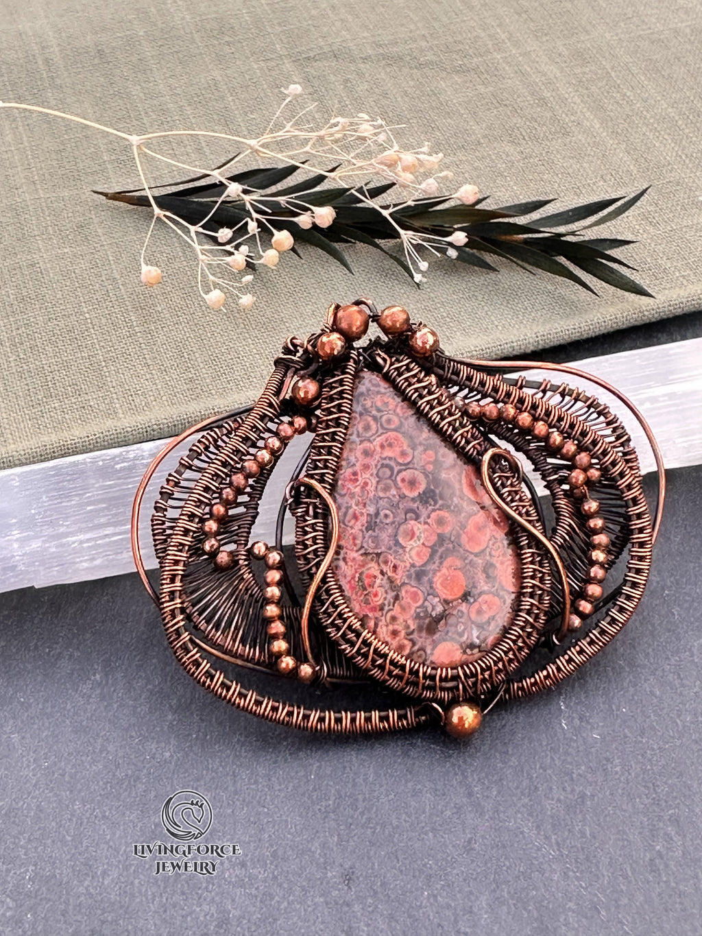 Tulip Talisman, Poppy Jasper Pendant