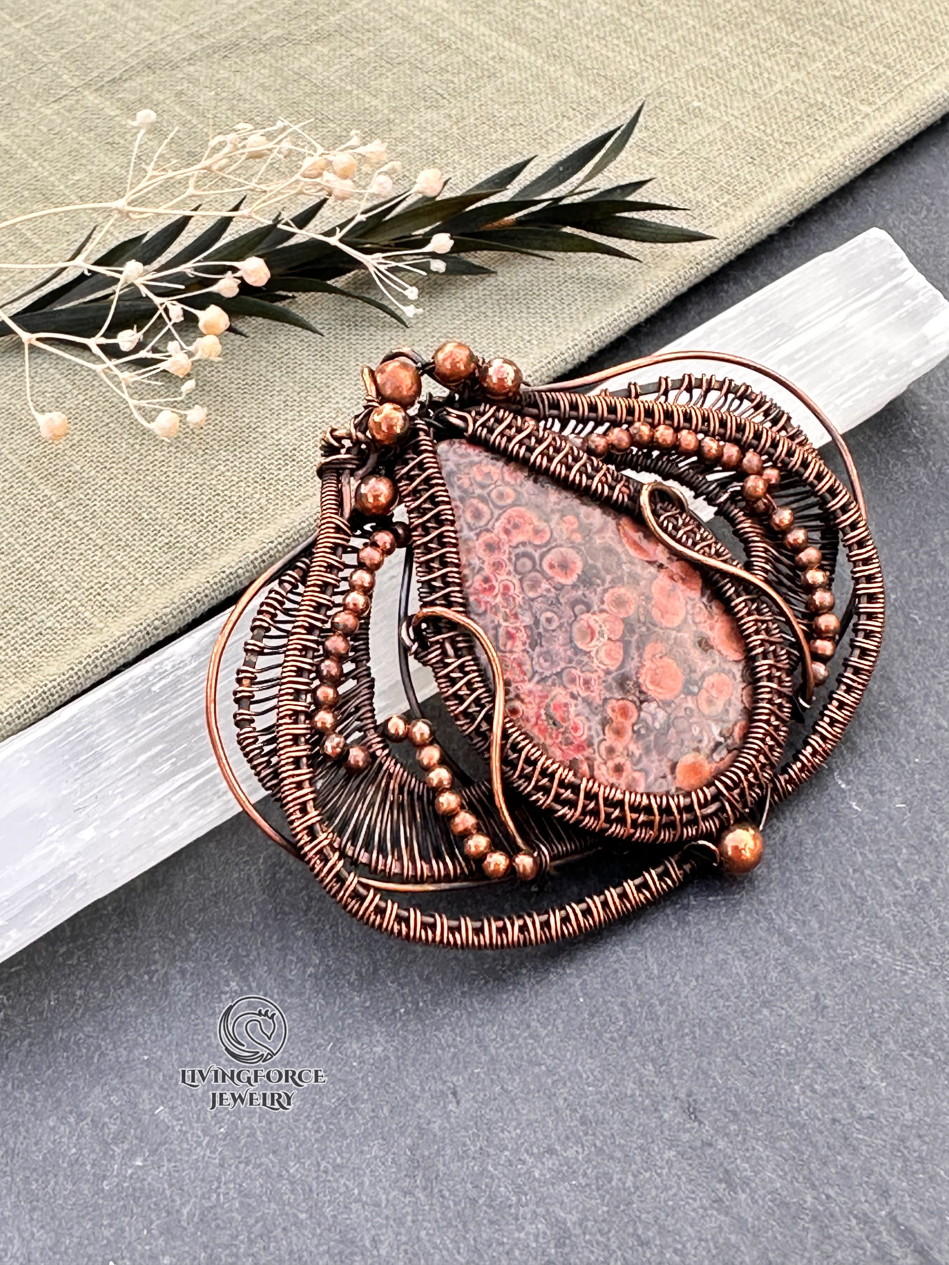 Tulip Talisman, Poppy Jasper Pendant