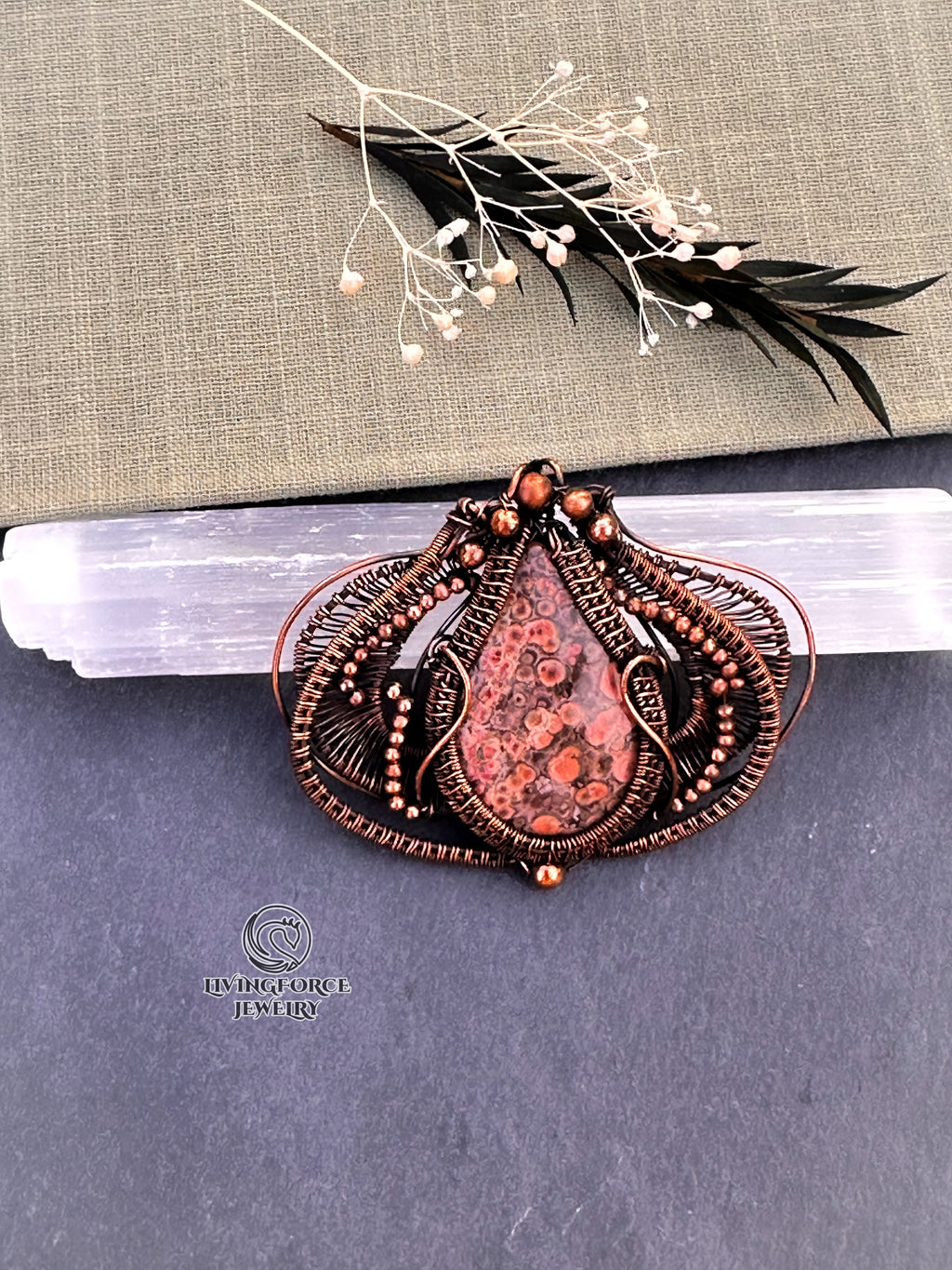 Tulip Talisman, Poppy Jasper Pendant
