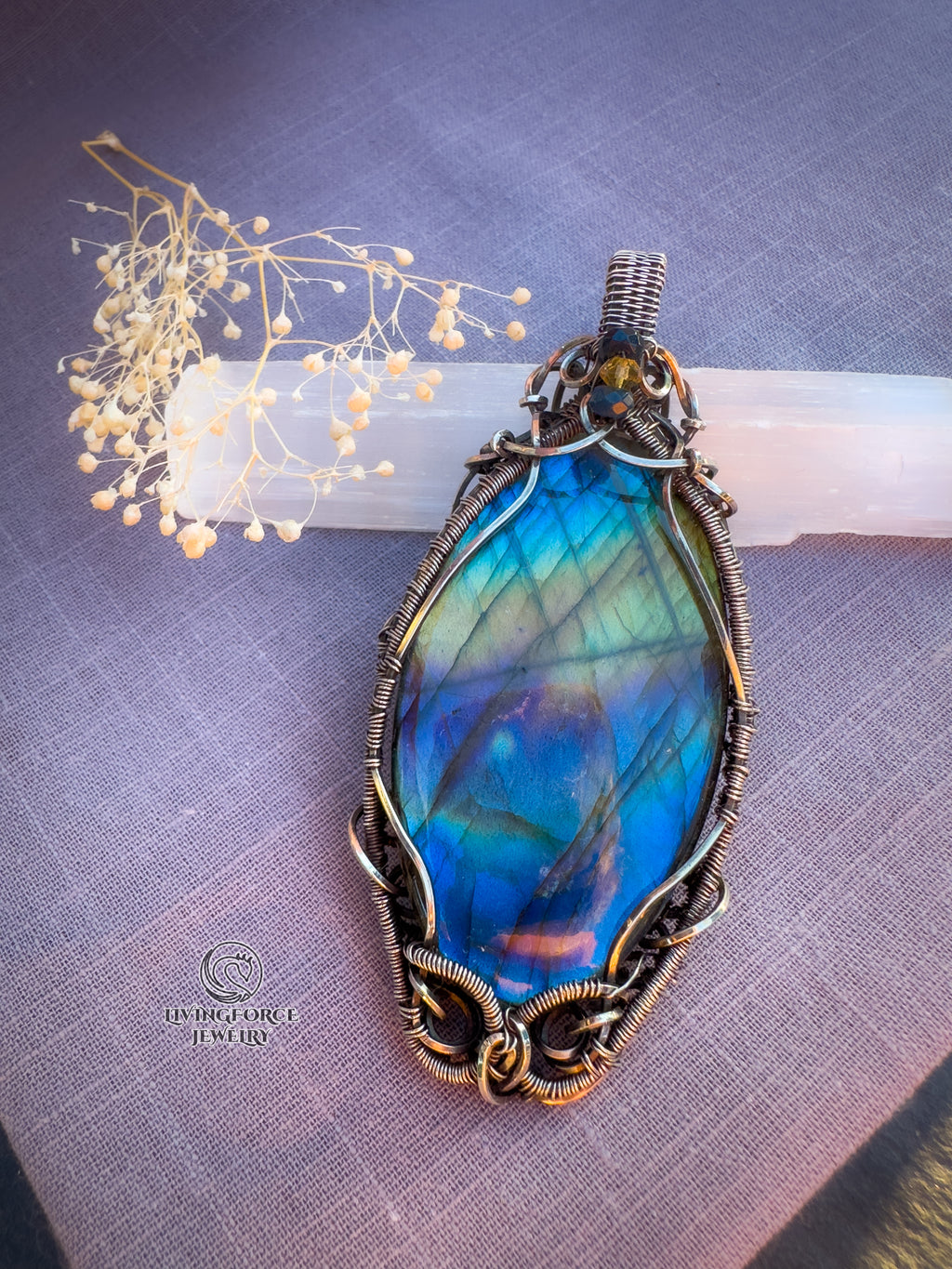 Anastasia Talisman, Statement Rainbow Labradorite Pendant