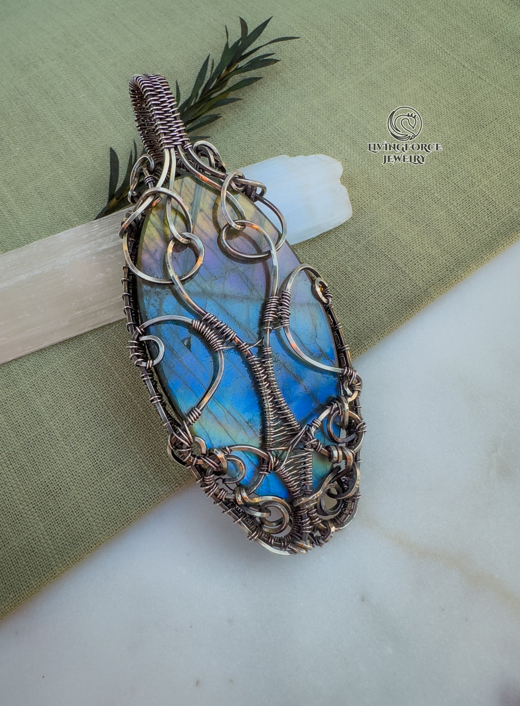 Anastasia Talisman, Statement Rainbow Labradorite Pendant