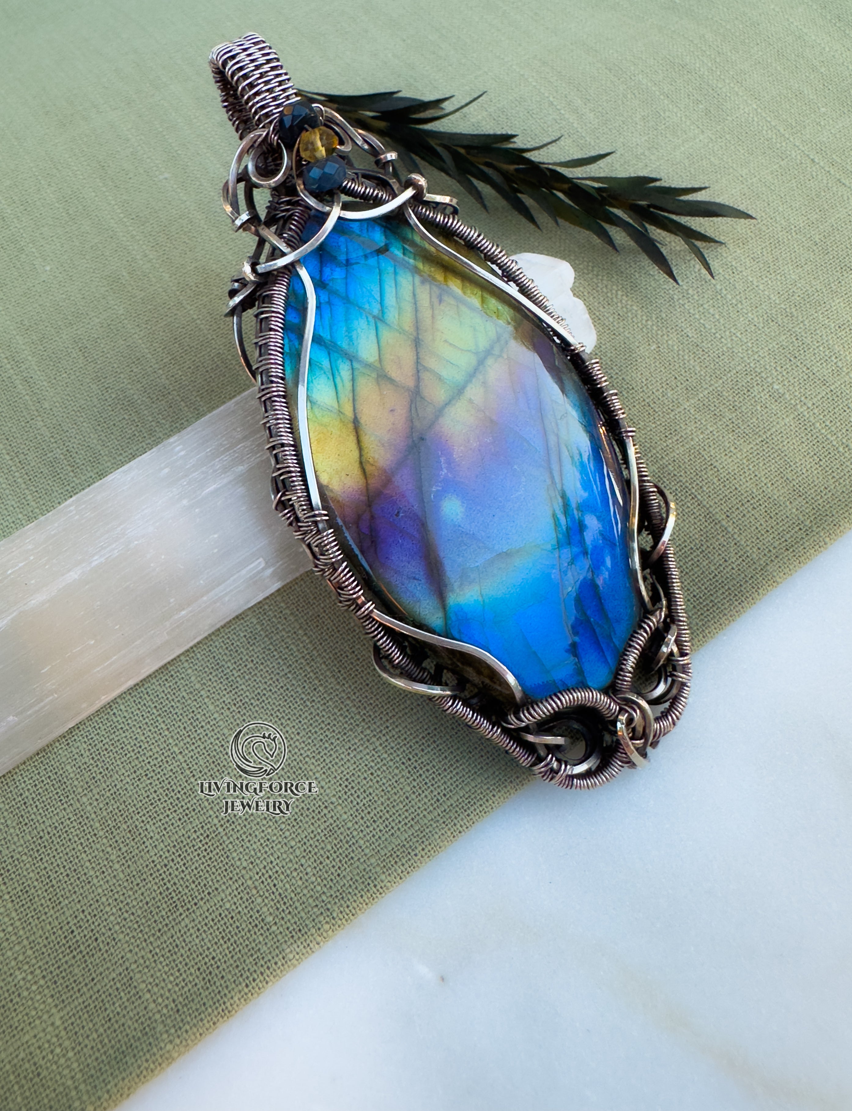 Anastasia Talisman, Statement Rainbow Labradorite Pendant