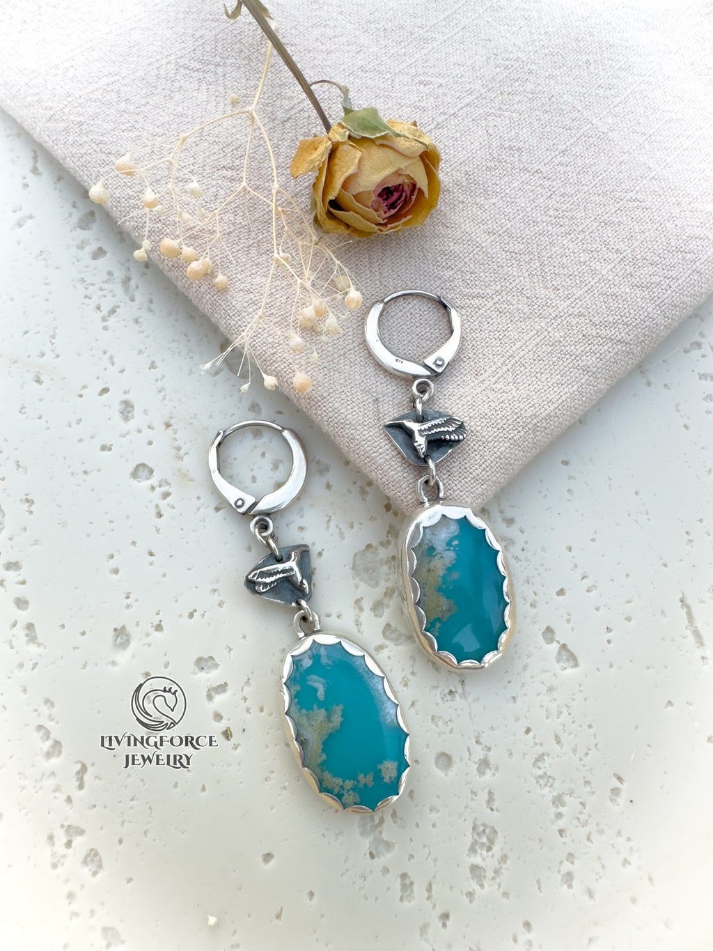 Aria Talisman, Plume agate Earrings