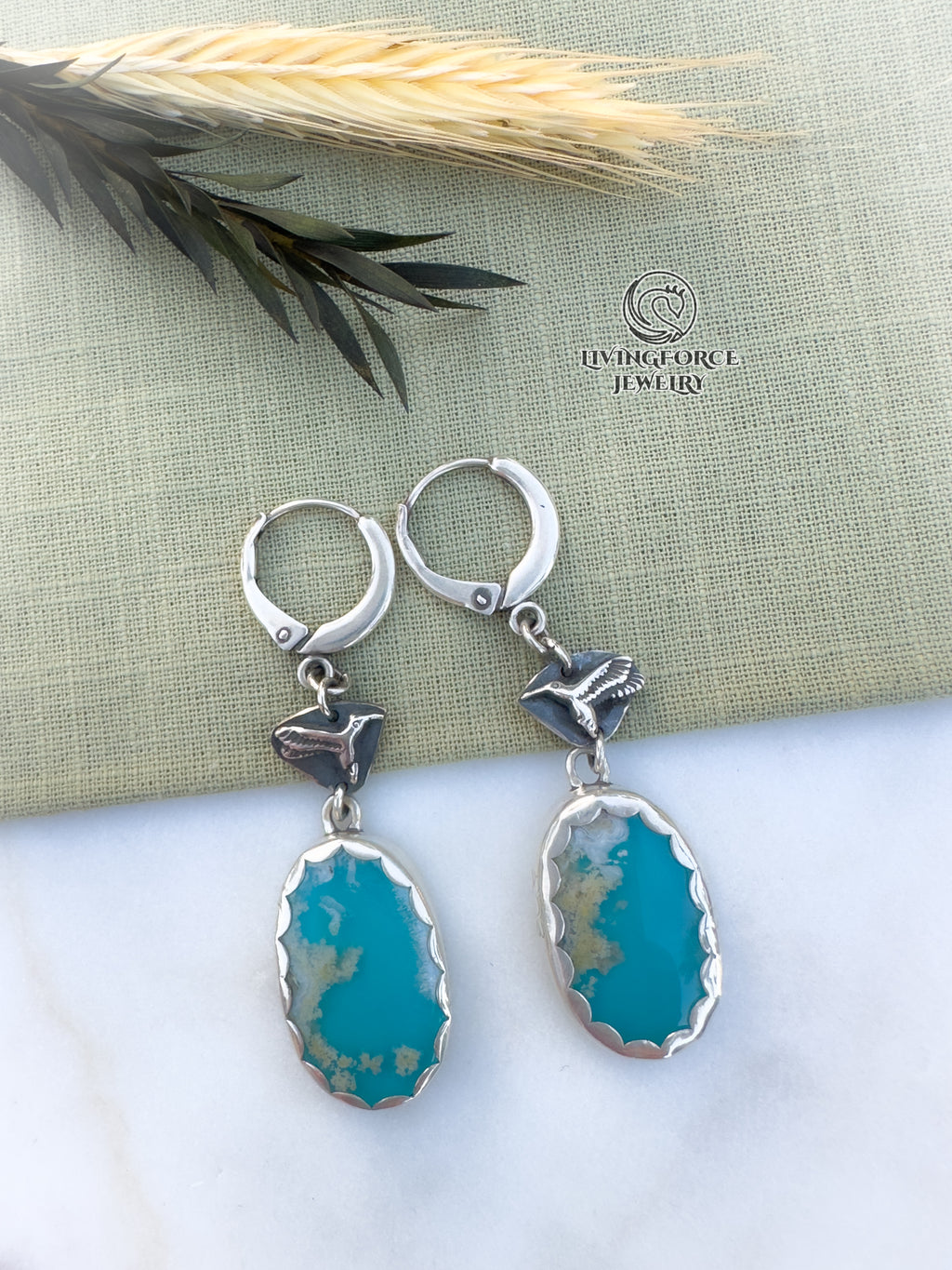 Aria Talisman, Plume agate Earrings