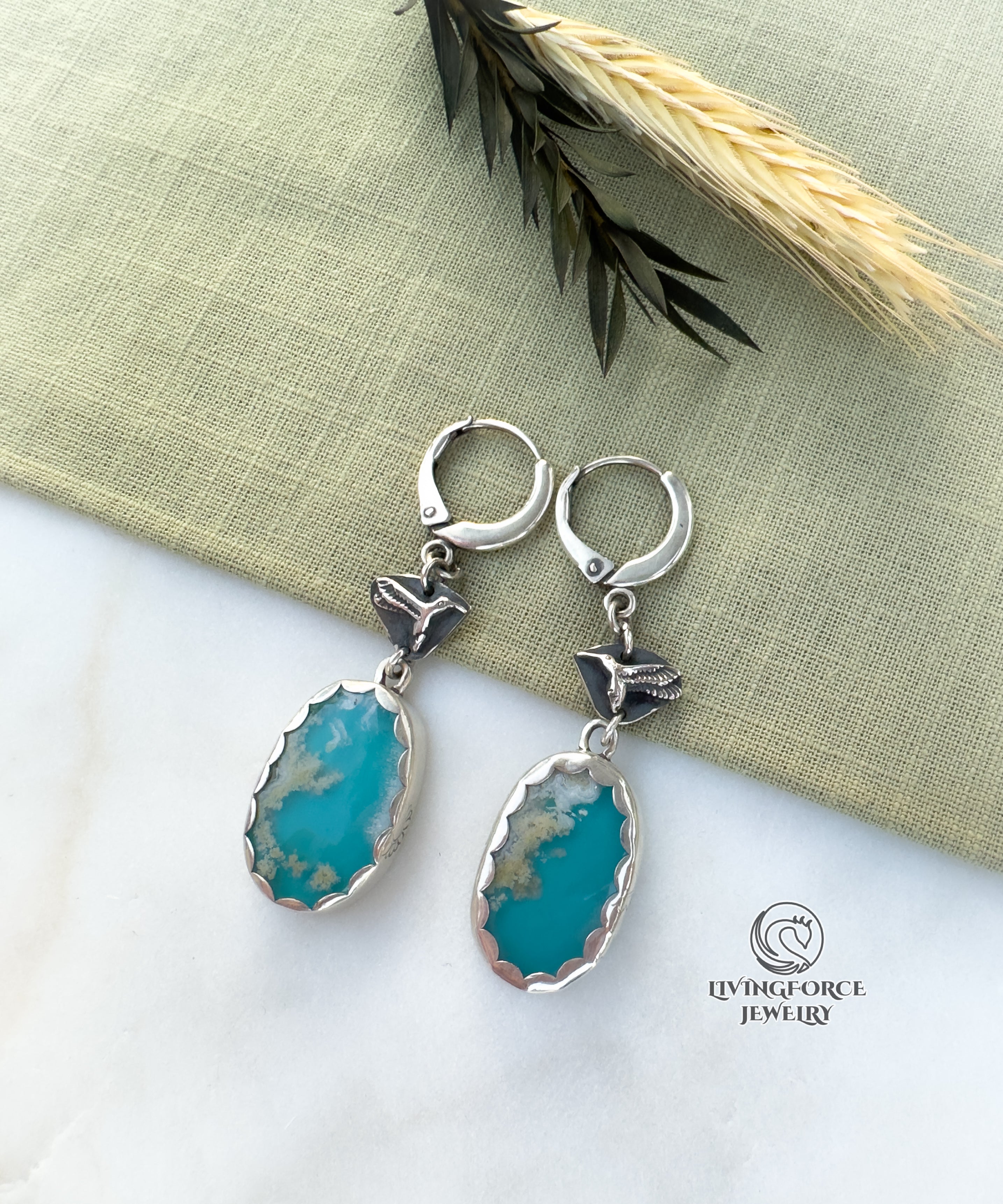 Aria Talisman, Plume agate Earrings