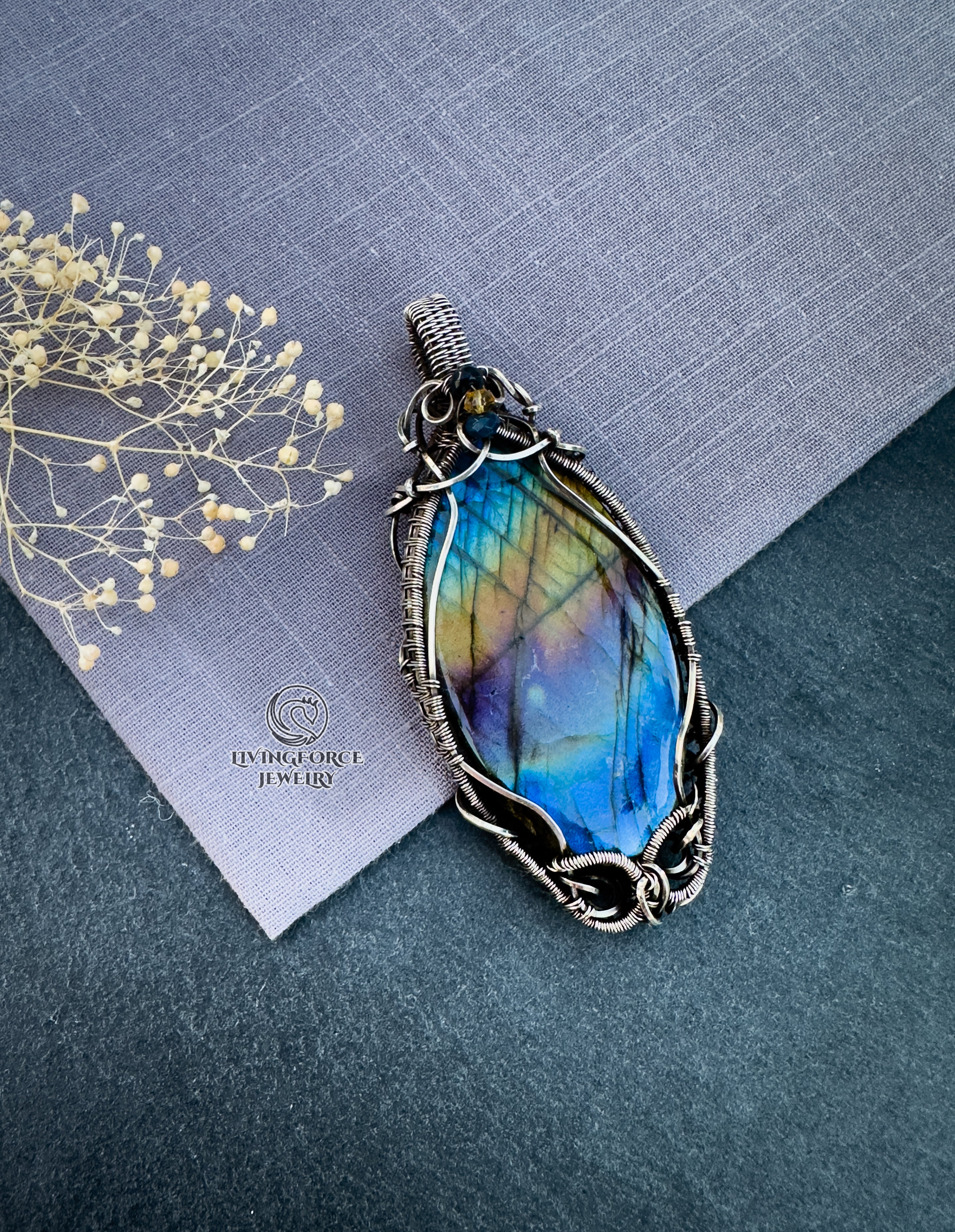 Anastasia Talisman, Statement Rainbow Labradorite Pendant