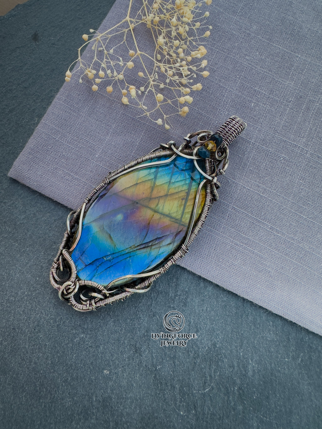Anastasia Talisman, Statement Rainbow Labradorite Pendant