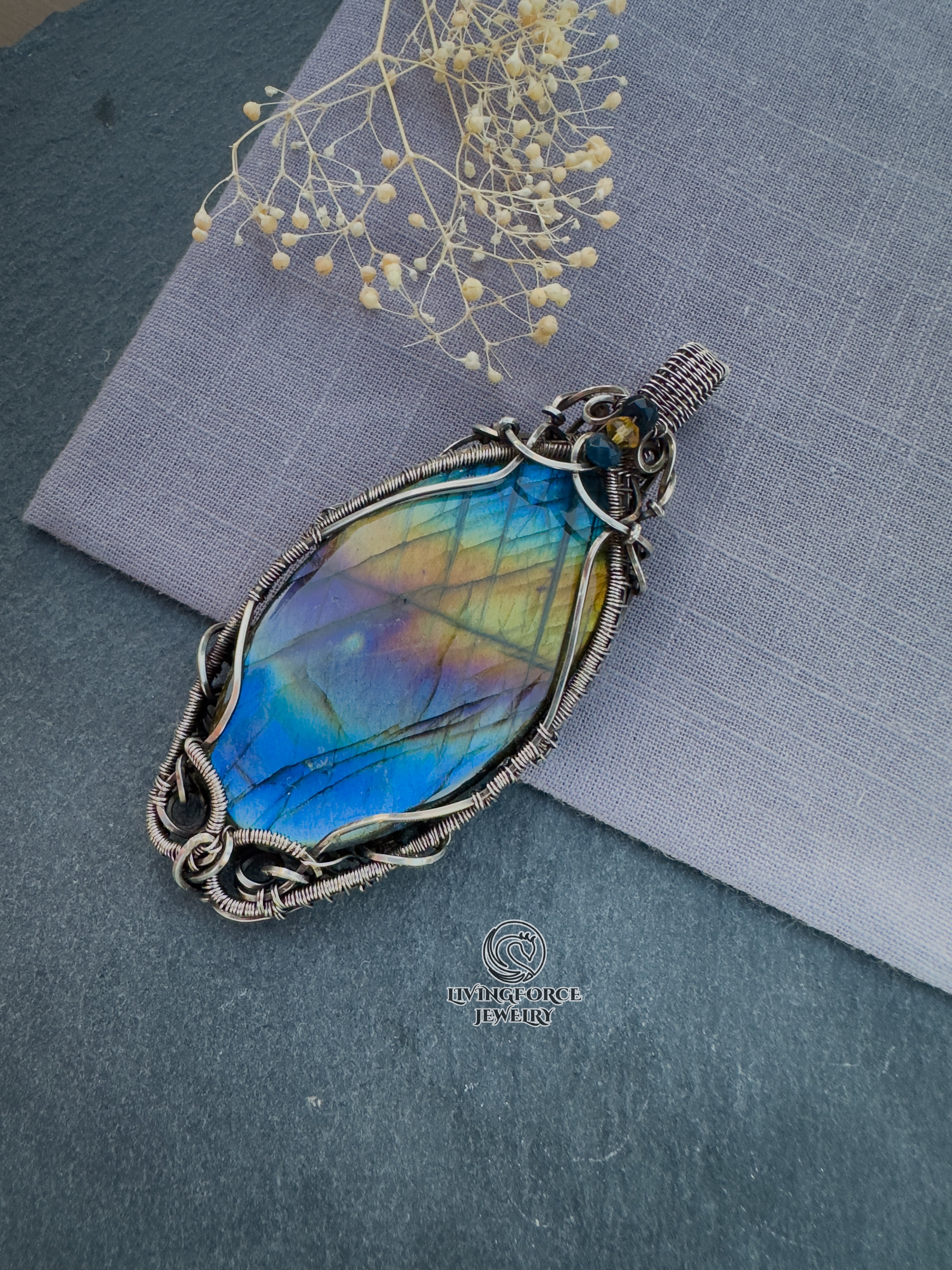 Anastasia Talisman, Statement Rainbow Labradorite Pendant