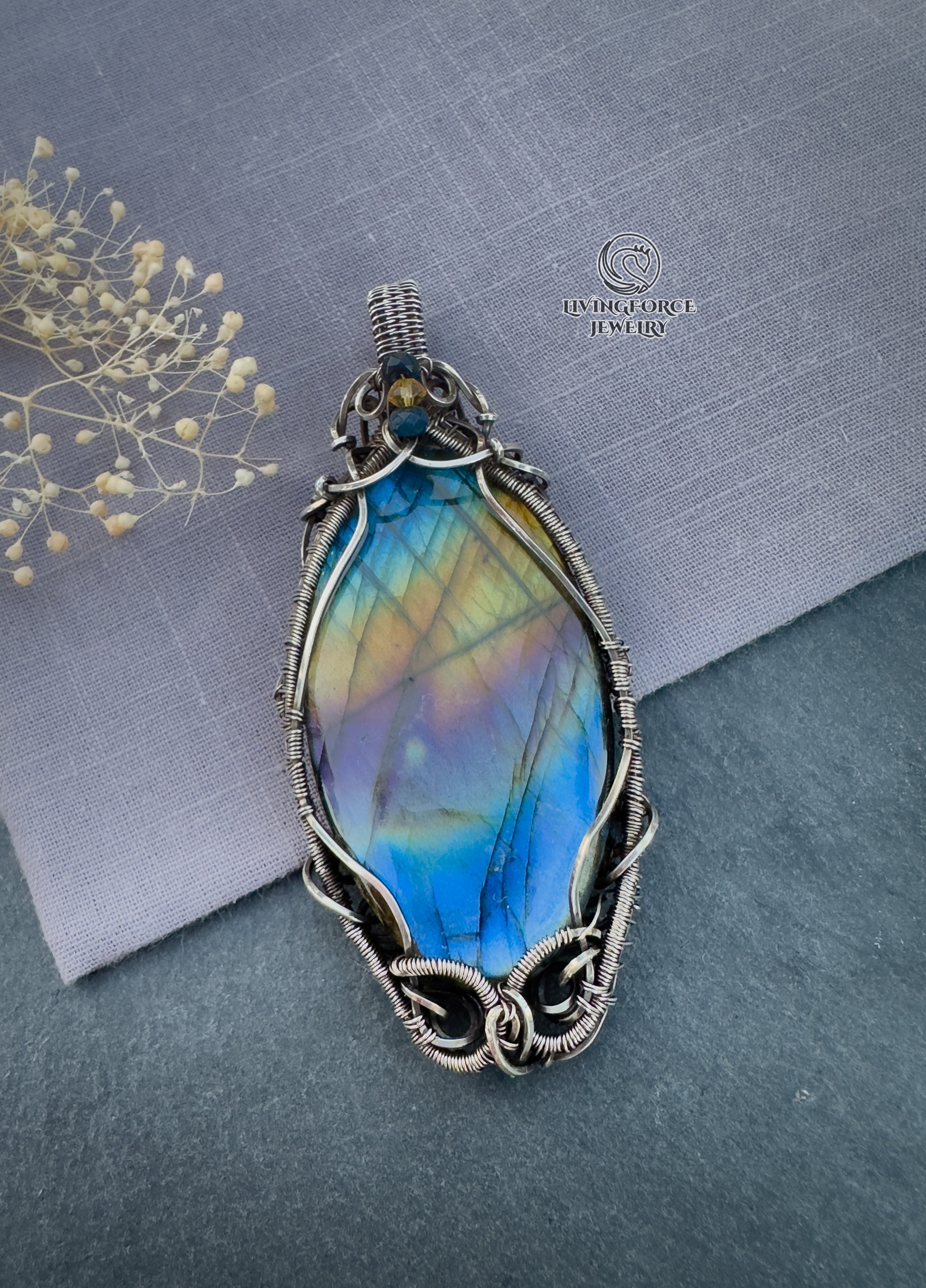 Anastasia Talisman, Statement Rainbow Labradorite Pendant