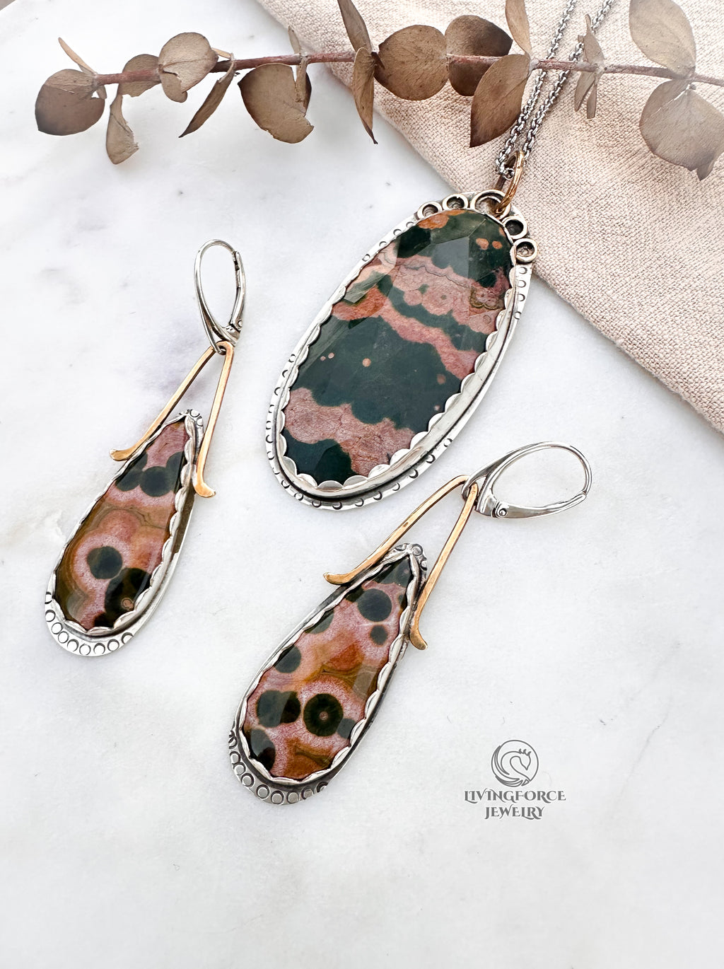 Verde Rosa — Ocean Jasper Talisman Set