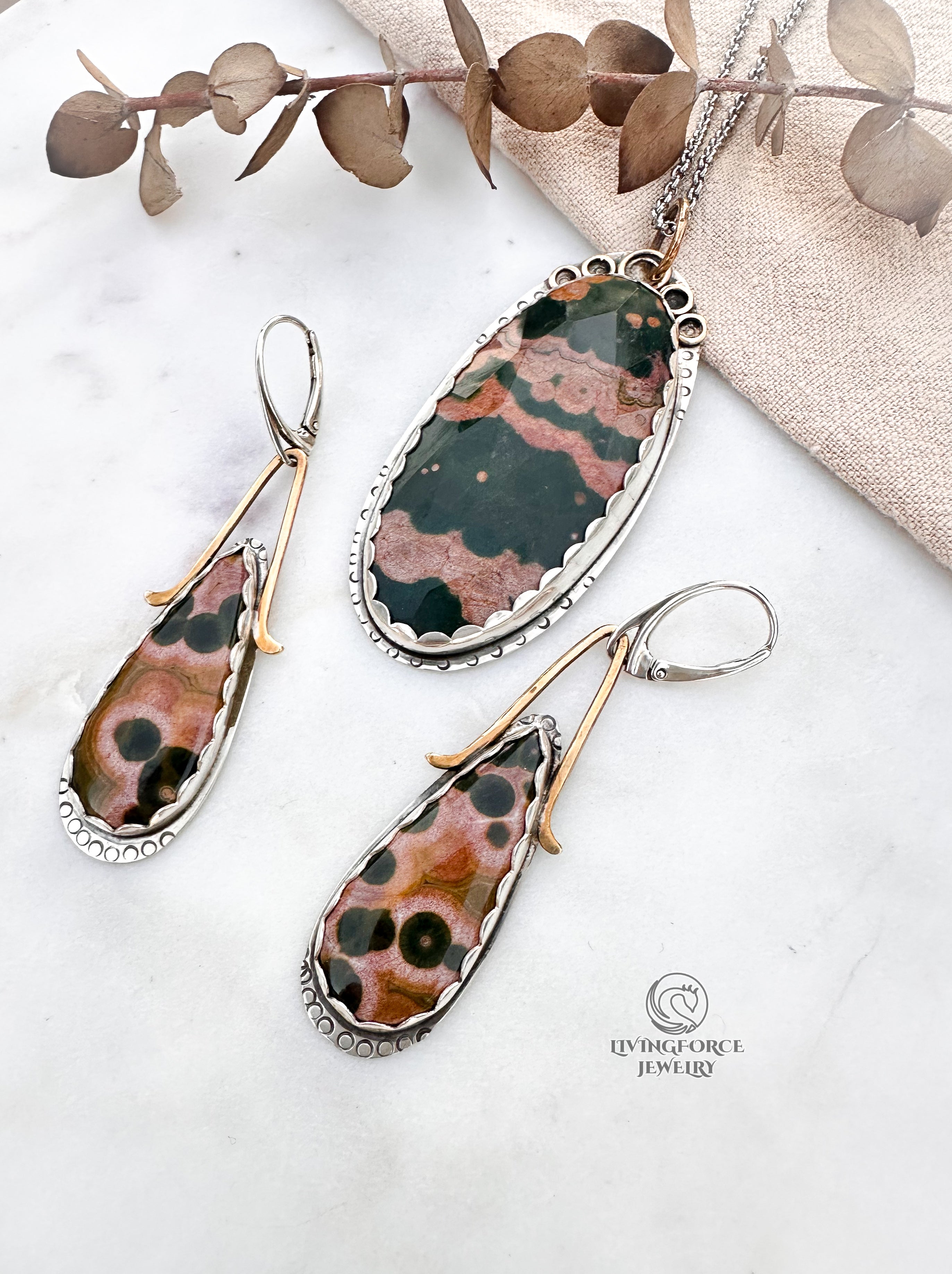 Verde Rosa — Ocean Jasper Talisman Set