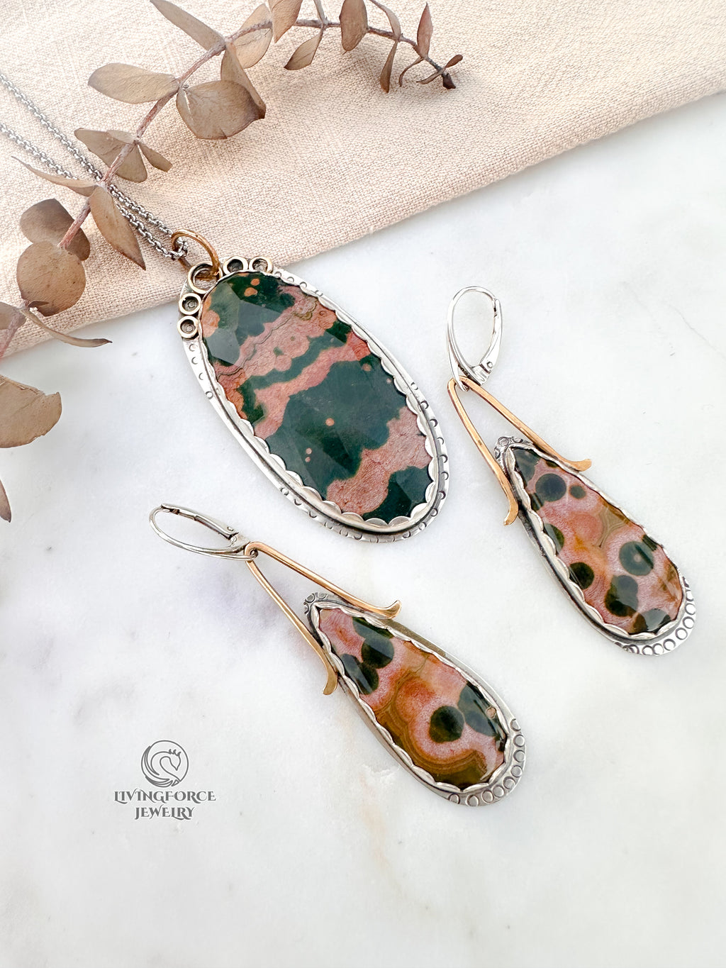 Verde Rosa — Ocean Jasper Talisman Set