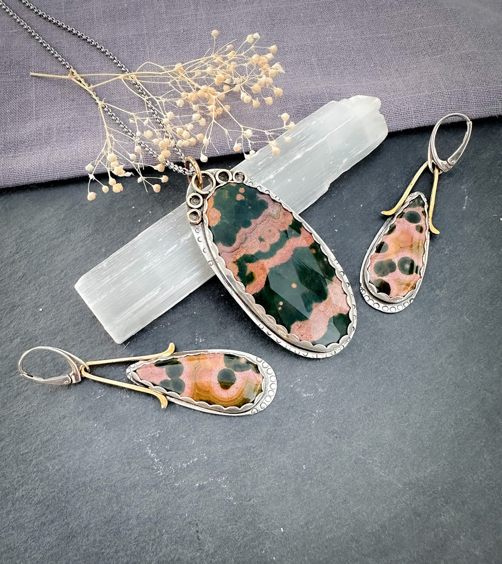 Verde Rosa — Ocean Jasper Talisman Set