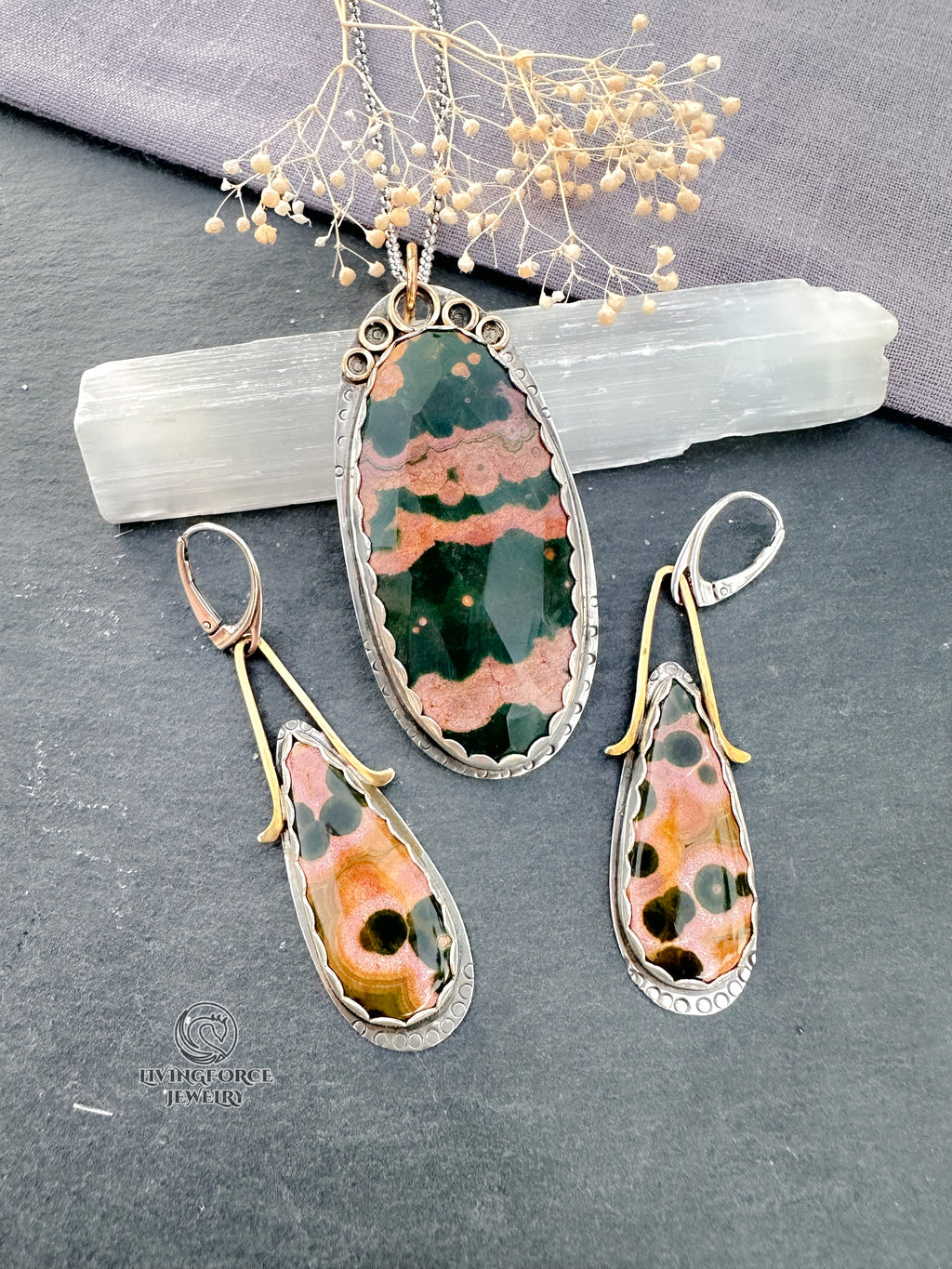 Verde Rosa — Ocean Jasper Talisman Set