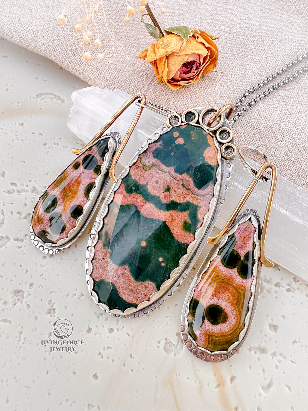 Verde Rosa — Ocean Jasper Talisman Set