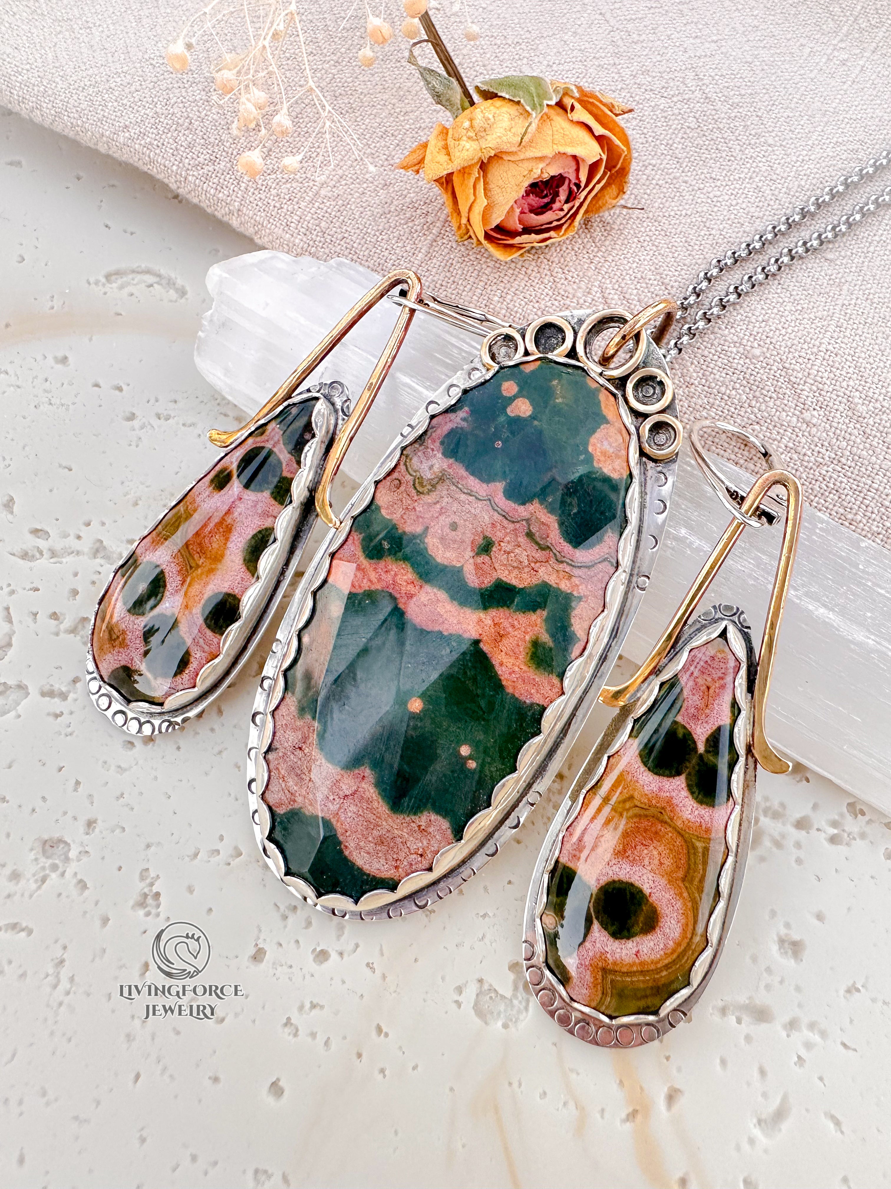 Verde Rosa — Ocean Jasper Talisman Set