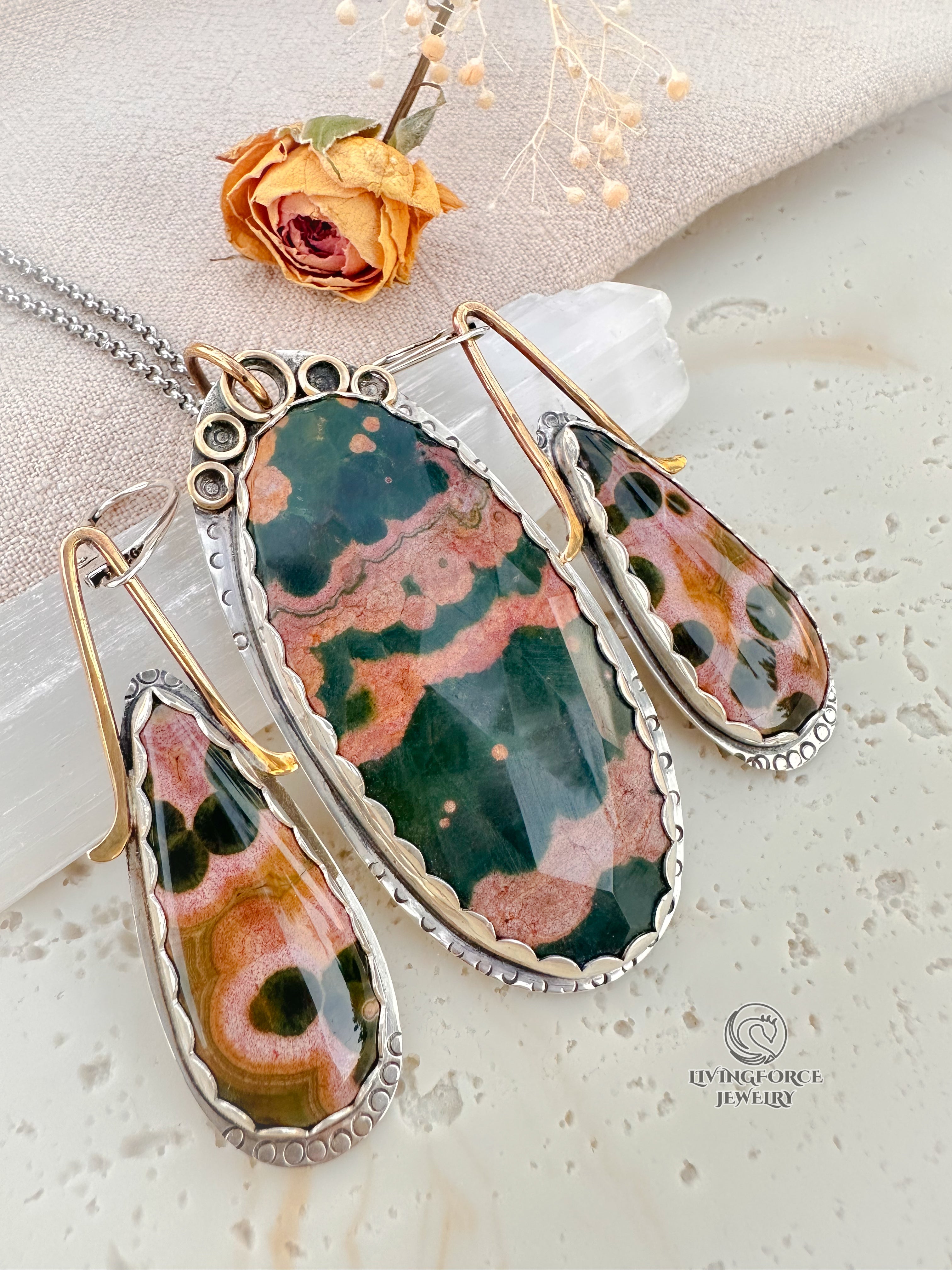 Verde Rosa — Ocean Jasper Talisman Set