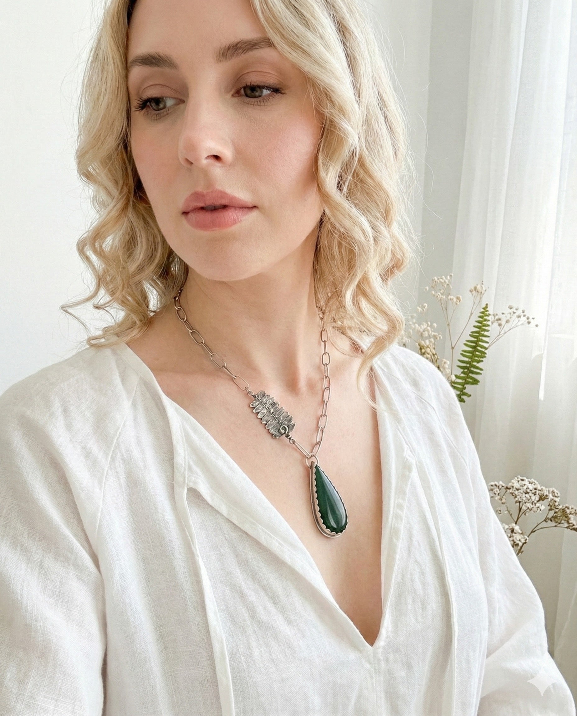 Emerge Talisman- Jade, Sterling Silver, Fine Silver