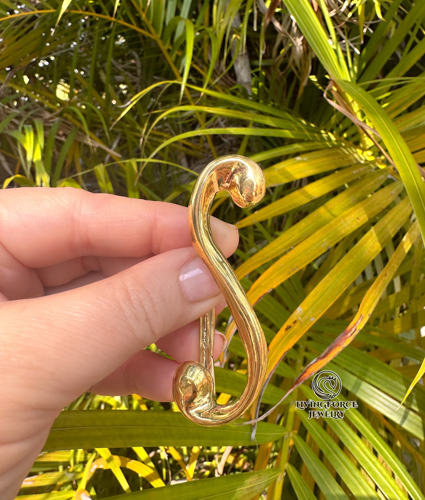 The Fermata Jewel — Solid Brass Scarf Jewel | Handcast for The Cellist Silk Scarf