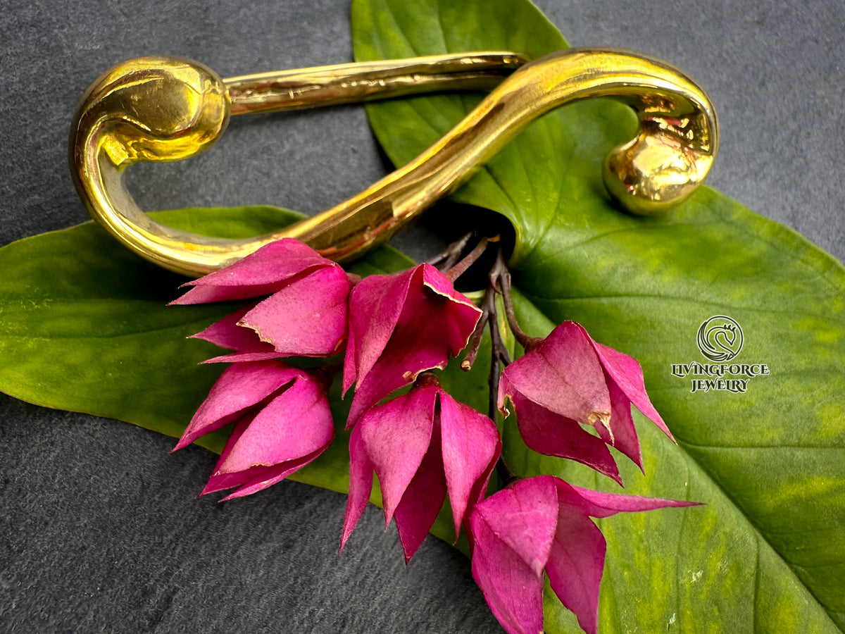 The Fermata Jewel — Solid Brass Scarf Jewel | Handcast for The Cellist Silk Scarf