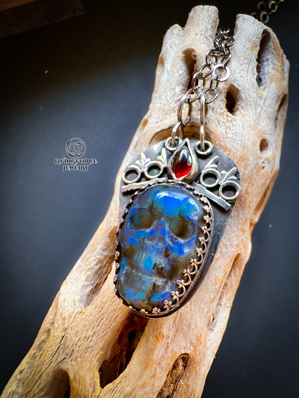 Phantom Reign Talisman, carved labradorite pendant