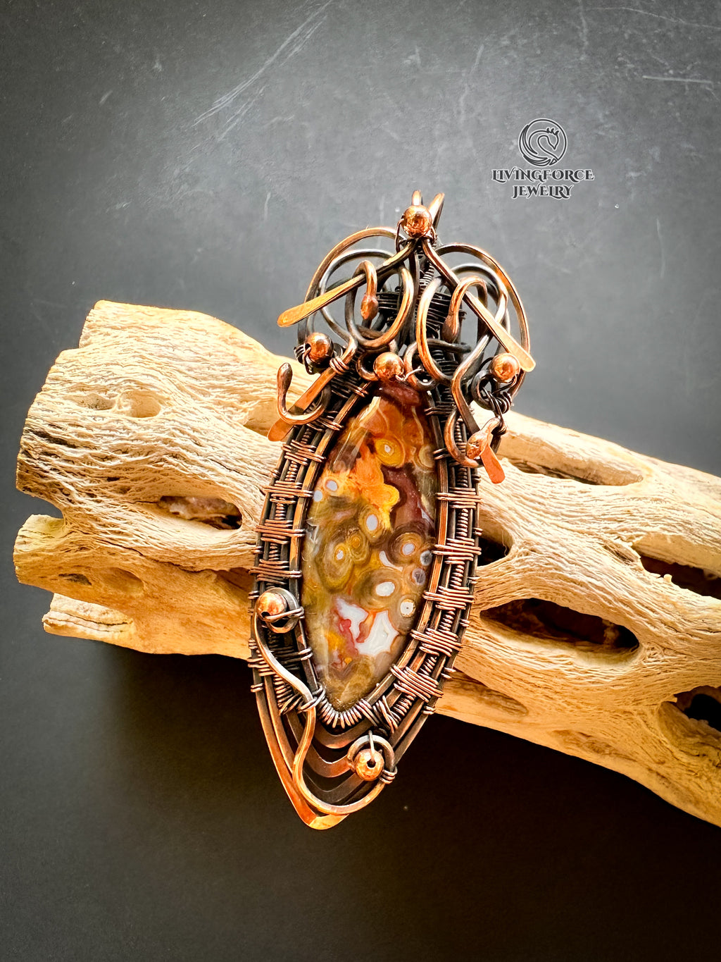 Queen Isabella Talisman, Palm root agate Pendant