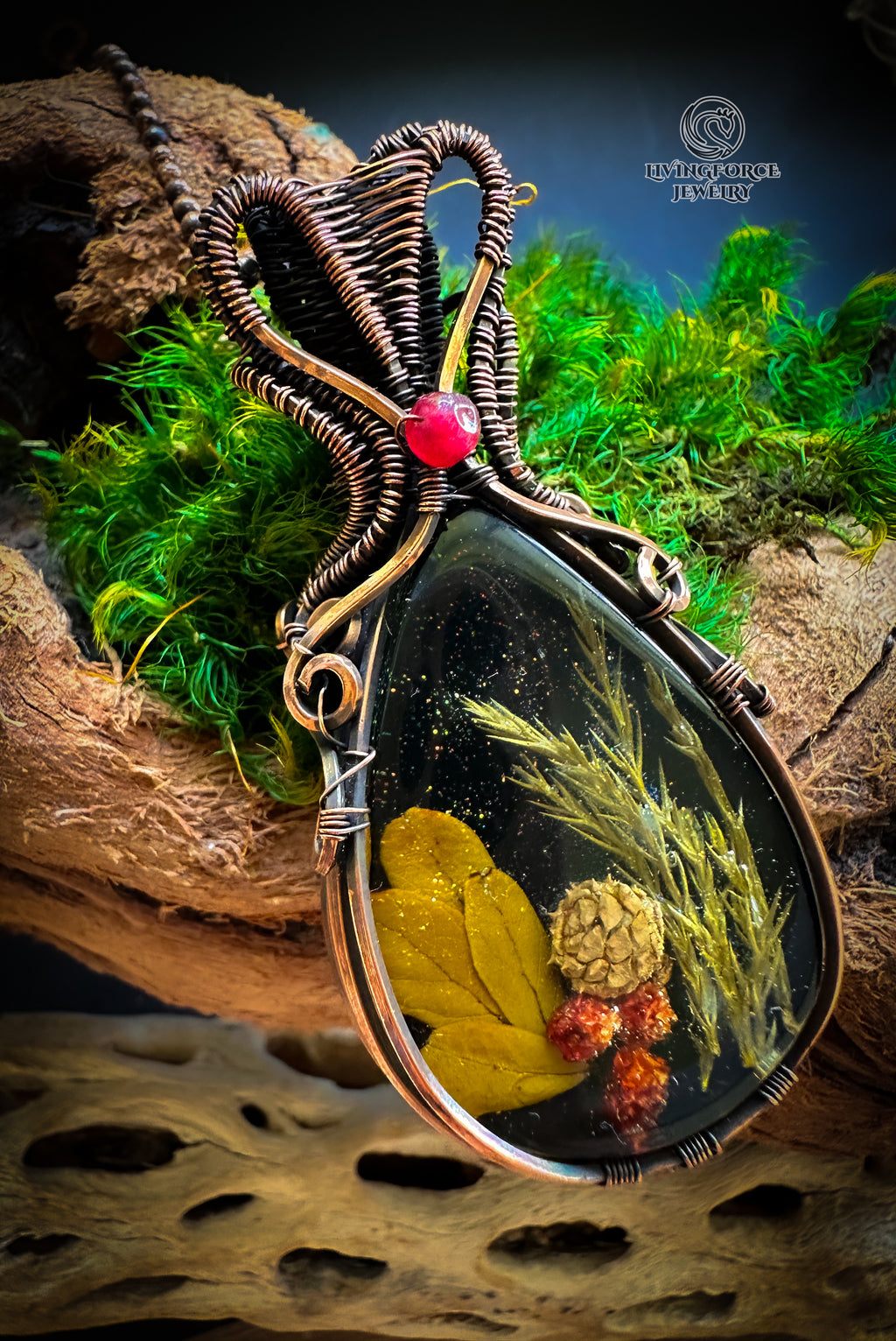 Noel Talisman, Epoxy Resin & Ruby Pendant