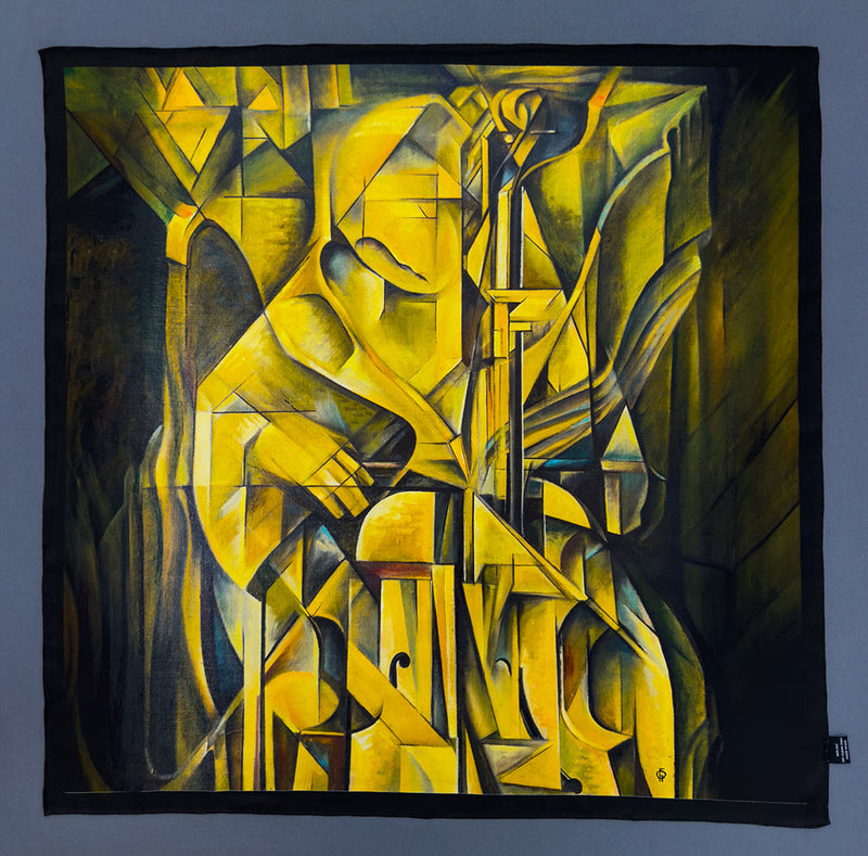 The Cellist — Limited Edition Silk Twill Scarf | Wearable Art
