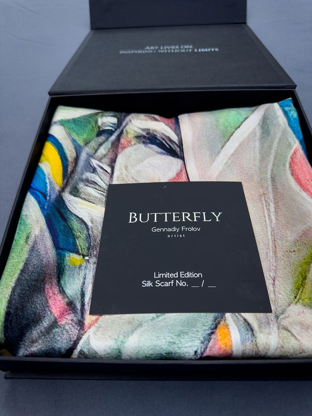 The Butterfly — Limited Edition Silk Twill Scarf | Wearable Art