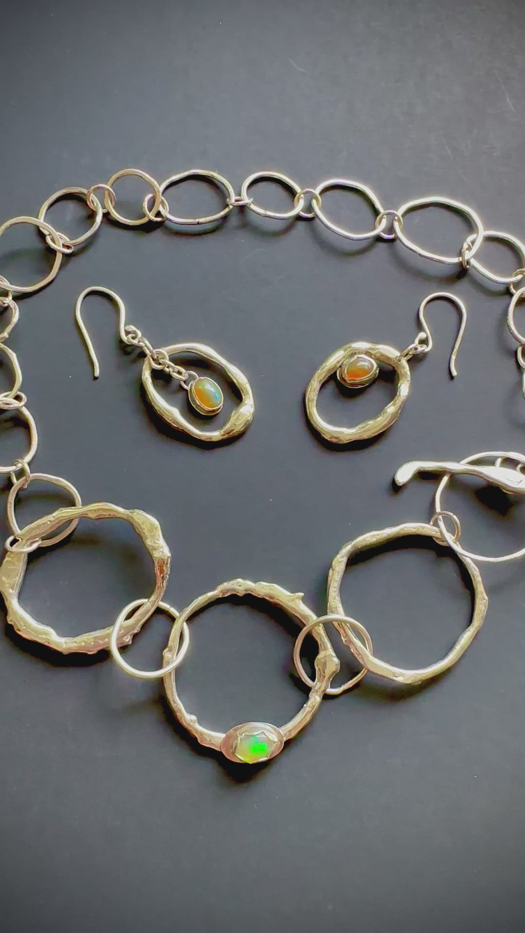 Ember Flow Set — Welo Opal Necklace & Earrings