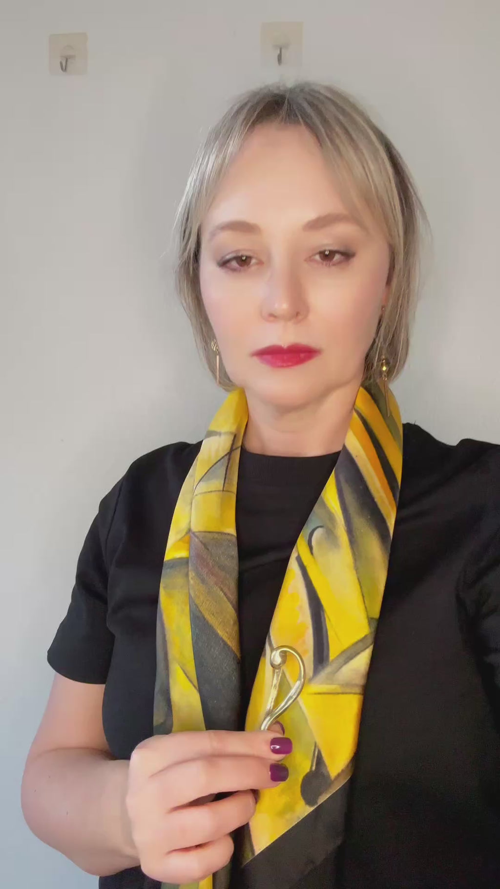 The Fermata Jewel — Solid Brass Scarf Jewel | Handcast for The Cellist Silk Scarf