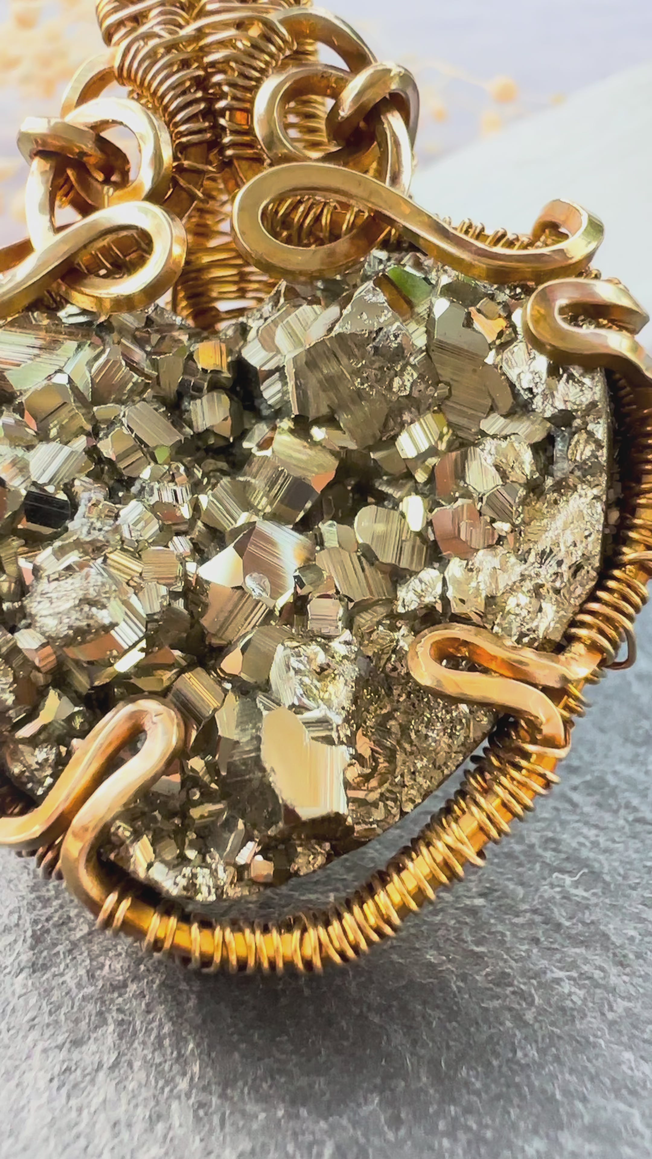 Ziva Talisman- Purite in Golden Brass