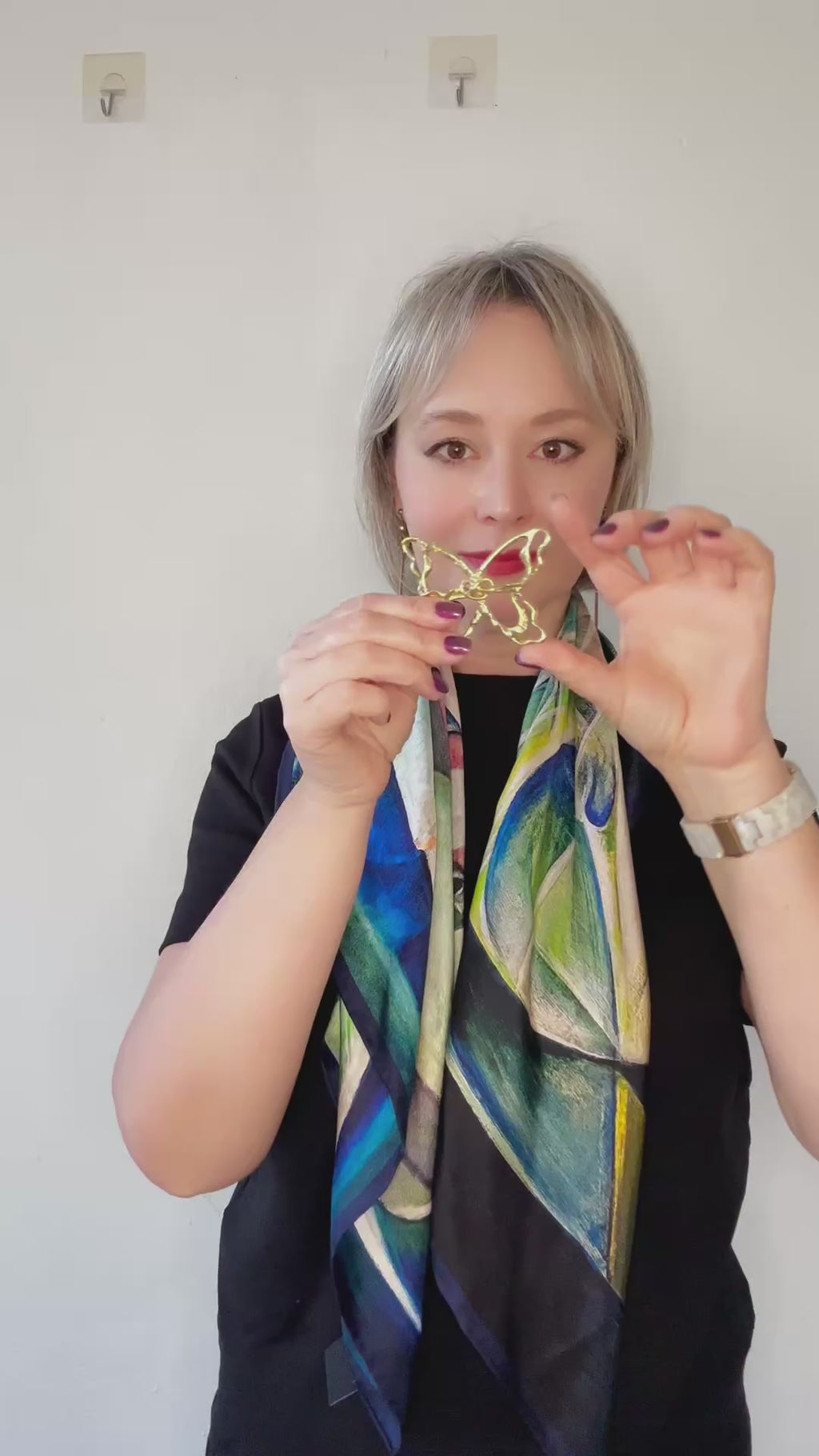 The Butterfly Jewel — Solid Brass | Handcast Scarf Jewel for The Butterfly Silk Scarf